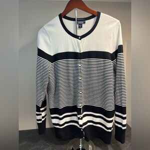 Lands' End Black and White Cardigan